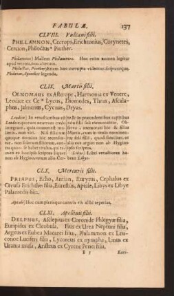 CLXI. Apollinis filii.