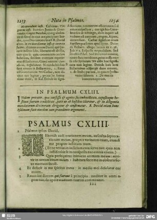 In Psalmum CXLIII.[i.e. CXLII.] Psalmus CXLIII.[i.e. CXLII.]