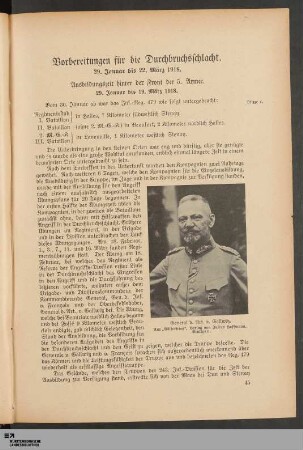 Vorbereitungen für die Durchbruchschlacht, 29. Januar bis 22. März 1918