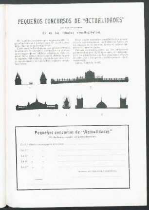 Pequeños concursos de "Actualidades" : El de las siluetas arquitectónicas
