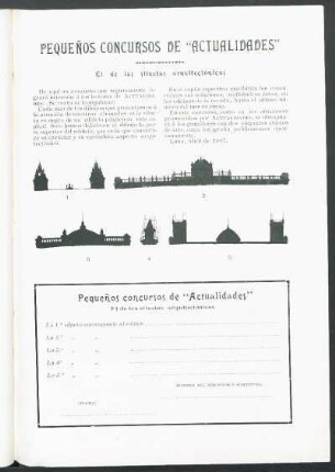 Pequeños concursos de "Actualidades" : El de las siluetas arquitectónicas