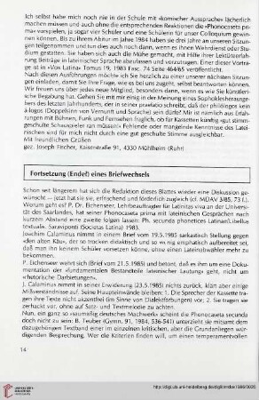 [Schon seit langem hat sich die Redaktion...]