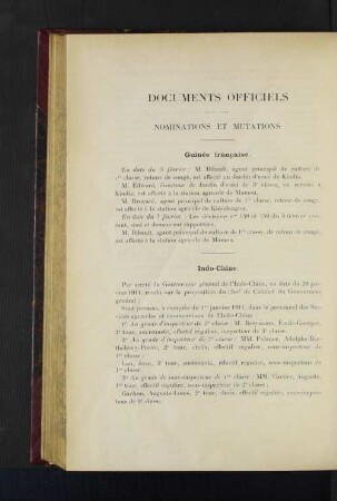 Documents Officiels.