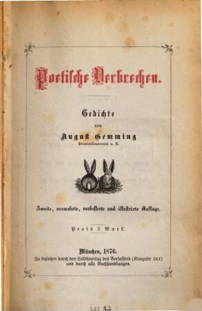 Poetische Verbrechen : Gedichte