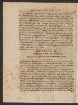 Disputatio IX. De restitutionibus in integrum