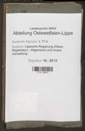 Landstraße von Lemgo nach Erder, Bd. 8
