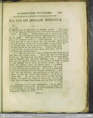 Die drey und zwanzigste Abtheilung