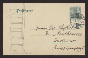 Schreiben an Hermann Muthesius (Postkarte)