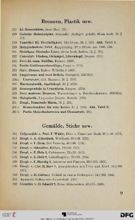 Gemälde, Stiche usw. (Nr. 232-301)