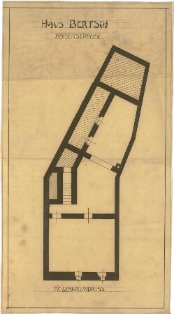 Billing, Hermann; Karlsruhe, Kaiserstr. 165; Geschäftshaus des Hofjuweliers Ludwig Bertsch, Umbau - Grundriss Keller