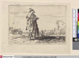 [Berittener Soldat frontal mit Degen]