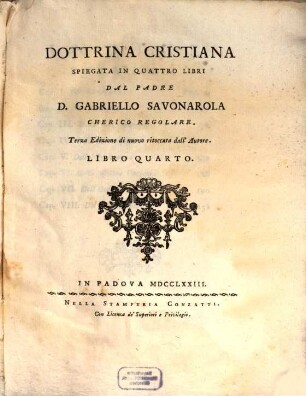 Dottrina Cristiana : spiegata in 4 libri, 4 (1773)