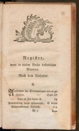 Register, derer in diesem Buch befindlichen Materien