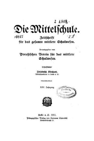 25: Die Mittelschule - 25.1911