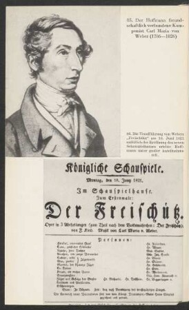 85. Der Hoffmann freundschaftlich verbundene Komponist Carl Maria von Weber (1786-1826)
