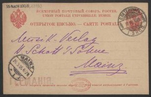 Brief an B. Schott's Söhne : 10.03.1905