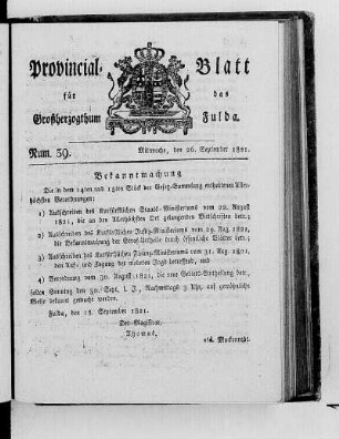 Num. 39, Ausgabe vom 26. September 1821