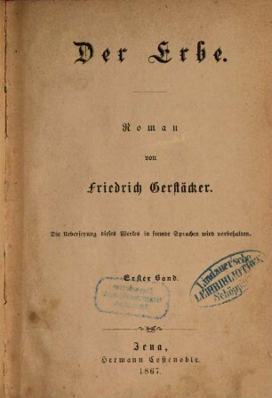 Der Erbe : Roman, 1