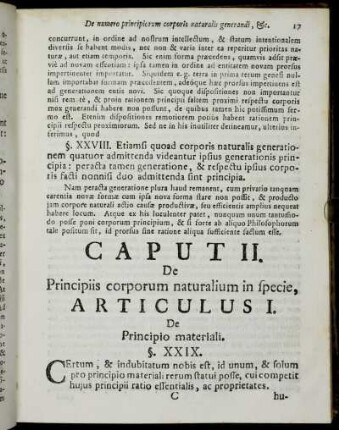 Articulus I. De Principio materiali.