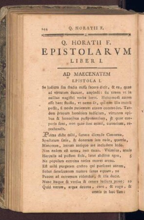 Epistolarvm Liber I.