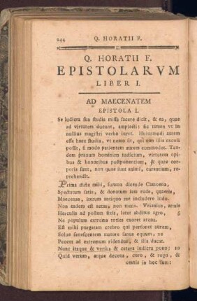 Epistolarvm Liber I.