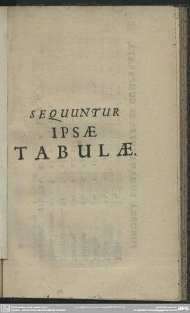 Sequuntur Ipsae Tabulae