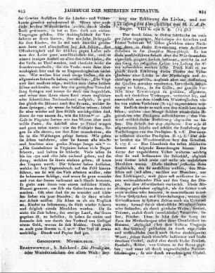 Braunschweig, b. Reichard: Die Prodigien, oder Wunderzeichen der alten Welt: Beytrag zur Erklärung des Livius, und zur Tilgung des Aberglaubens von M. J. A. Fr. Steger. VIII u. 192 S. 8.