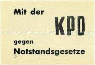 Handzettel der KPD gegen die geplanten Notstandsgesetze