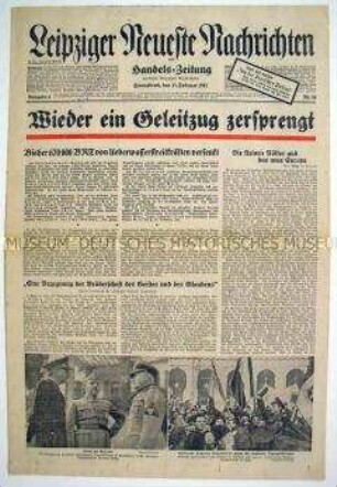 Tageszeitung "Leipziger Neueste Nachrichten" u.a. zum Seekrieg gegen England