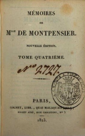 Mémoires De Mlle De Montpensier, 4