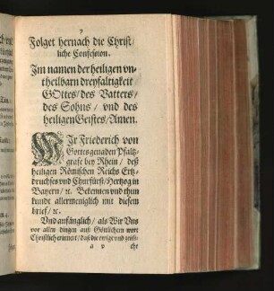 Folget hernach die Christliche Confession.