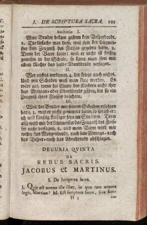 Decuria quinta de rebus sacris. Jacobus et Martinus.