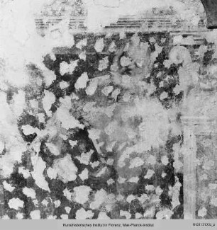 Chorfresken : Lünetten und Wandfelder : Wand Mitte links: Heiligenfiguren und Szene?