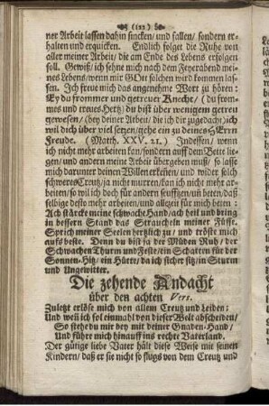 Die zehende Andacht über den achten Vers.