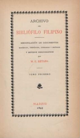 1.1895: Archivo del bibliófilo filipino