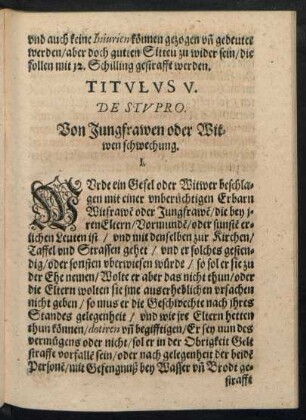 Titulus V. De Stupro.