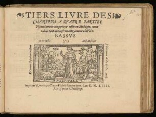 Tiers livre des chansons a quatre parties ... Bassus