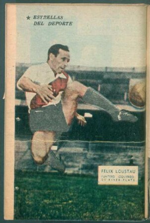 Félix Loustau, puntero izquierdo de River Plate - [Fotografía] : Estrellas del deporte