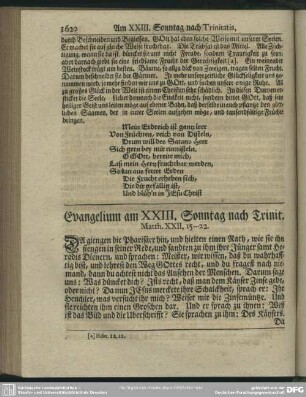 Evangelium am XXIII. Sonntag nach Trinit., Matth. XXII, 15-22