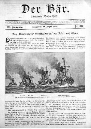 Sonnabend, 18. August 1900 Nr, 33