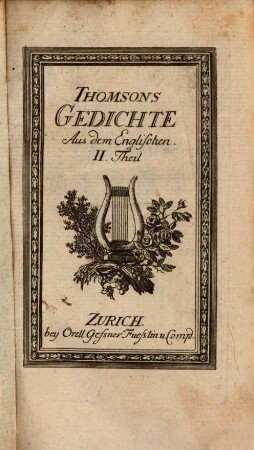Thomsons Gedichte : aus dem Englischen, 2