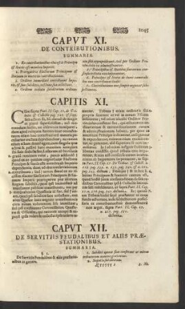 Caput XII. De Servitiis Feudalibus Et Aliis Praestationibus.