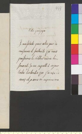 Brief von Goethe, Walther Wolfgang von an Goethe, Johann Wolfgang von