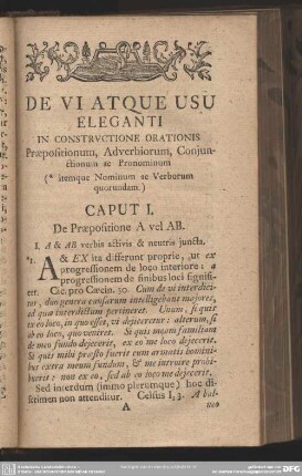 De Vi Atque Usu Eleganti In Constructione Orationis