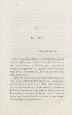 XV. La paix