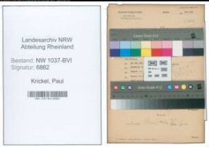 Entnazifizierung Paul Krickel , geb. 24.10.1903 (Postschaffner)
