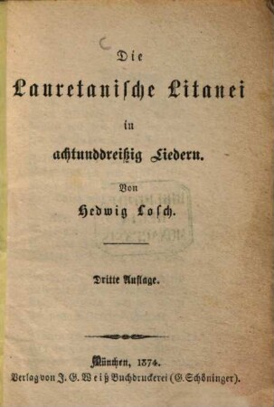 Die Lauretanische Litanei in achtunddreißig Liedern