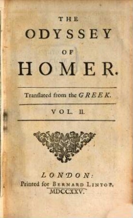 The Odyssey of Homer, 2 (1725)