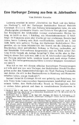 Eine Harburger Zeitung aus dem 18. Jahrhundert