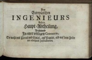 Andere Haupt-Abtheilung.
